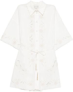 forte_forte Embroidered Cotton Shirtdress - White