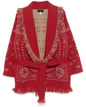Alanui Bandana Cashmere Cardigan - Rot