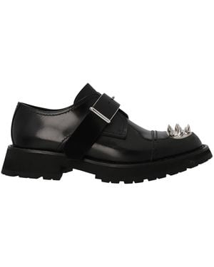 McQueen Besetzt Derby Schuhe - Schwarz