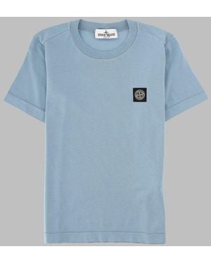 Stone Island T Shirt Con Logo - Blue