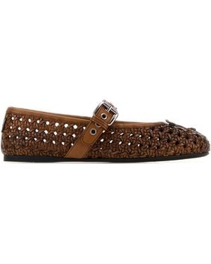 Miu Miu Leather Ballet Flats - Brown