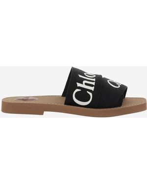 Chloé Woody Flat Sandals - Black