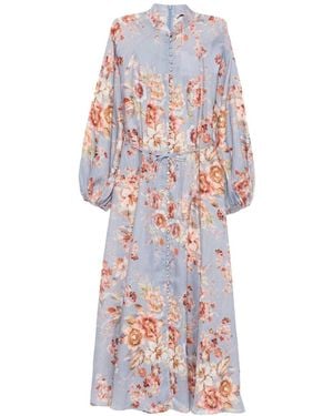 Zimmermann Awaken Picnic Floral-Print Midi Dress - White