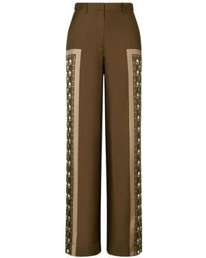 Tory Burch Printed Wide-Leg Pants - Natural
