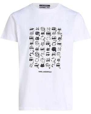 Karl Lagerfeld Weißes Bio-Baumwoll-Graphic-T-Shirt
