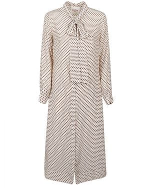 CRI.DA Polka Dot Silk Midi Kleid - Grau
