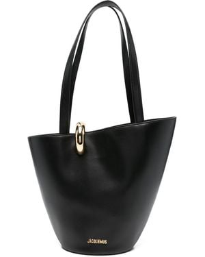 Jacquemus Le Bambola Moyen Leather Bucket Bag - Black