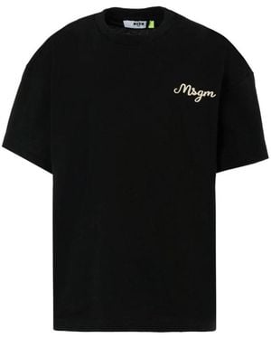 MSGM T-Shirt With Logo - Black