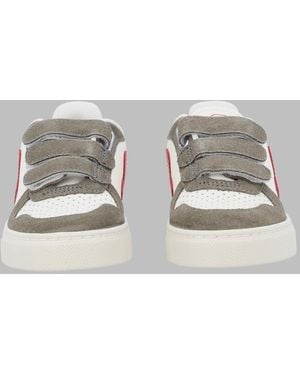 Veja Small V-10 Leather Trainers For Kids - Grey