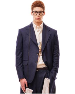 LC23 Ripstop lana azul marino blazer