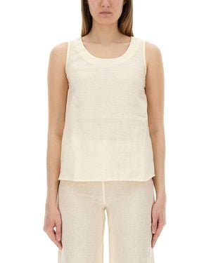 120% Lino Linen Top - White