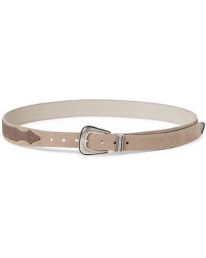 Brunello Cucinelli Laether Bicolour Belt - White