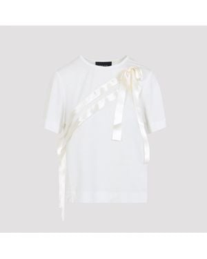 Simone Rocha Camiseta fácil con lazo y fajín de - Blanco