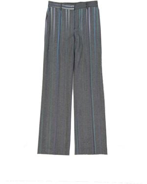 Alberta Ferretti Wool Blend Trousers - Grey