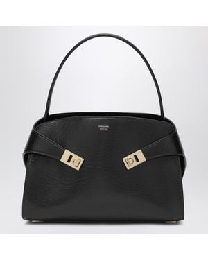 Ferragamo Leather Hug M Handbag - Black
