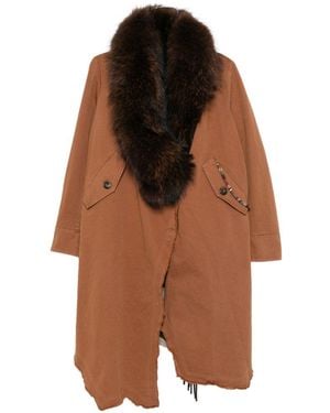 Bazar Deluxe Wool Midi Parka Coat - Brown