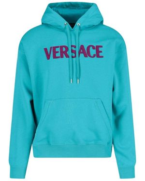 Versace Logotipo de algodón sudadera - Azul