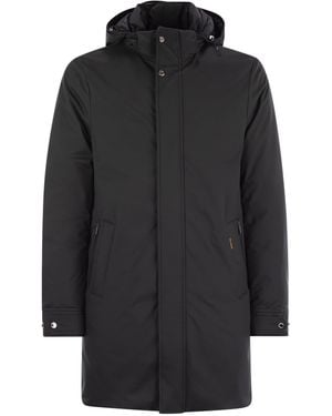 Moorer Vermont Water Repellent Jacket With Hood - Black