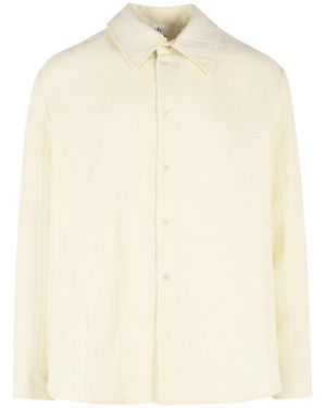 Séfr 'Wes' Ecru Cotton And Linen Shirt - Natural