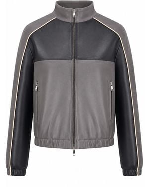 LA ROSE Leather Bomber - Grey
