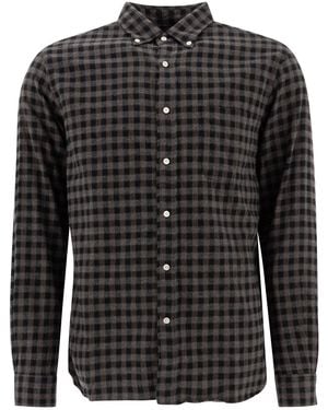 Beams Plus Bd Gingham Check Shaggy Shirts - Black