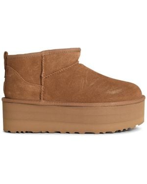 UGG 'Classic Ultra Mini Platform' Chestnut Suede Boots - Brown