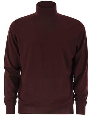 Fedeli Superfine Wool Turtleneck Derby - Red