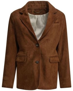Golden Goose "Journey" Leather Jacket - Brown