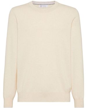 Brunello Cucinelli Klassischer Kaschmirpullover - Natur