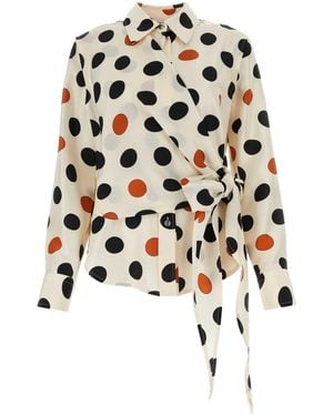 Bottega Veneta Printed Silk Shirt - White