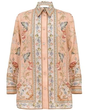 Zimmermann Roselight Silk Shirt - Natural
