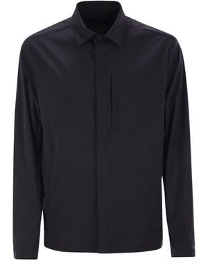 Herno Shirt Gesneden Jasje In Tech Wol - Blauw