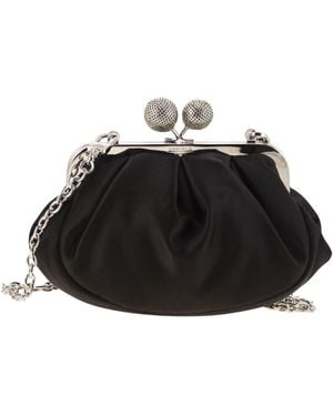 Weekend by Maxmara Emmy Piccola Borsa Da Pasticceria Satinata Con Strass - Nero