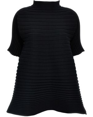 Pleats Please Issey Miyake 'Bounce Knit' Blouse - Black