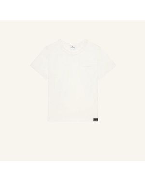 Courreges T-shirt Geborduurd - Naturel