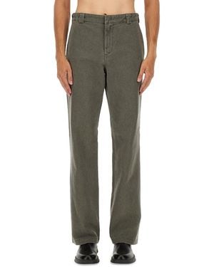 Aspesi Straight-Leg Cotton Pants With Mid-Rise Waist And Belt Loops - Green