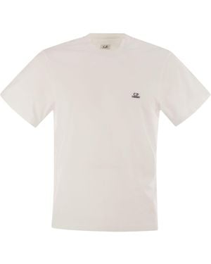 C.P. Company Cotton T Shirt With Logo Patch - White