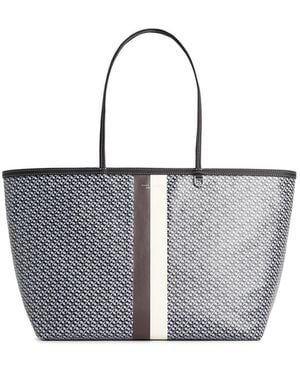 Tory Burch 'racer' Blauwe Tas Van Katoenmix - Wit