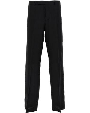 Rick Owens Wide-Leg Tailored Wool Pants With Pleat Detail - Black