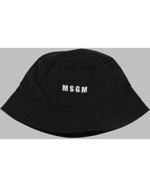 MSGM Boys' Cotton Cloche Hat - Black