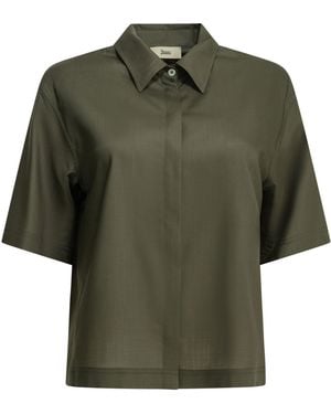 Herno Scheerwol Casual Overhemd - Groen