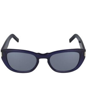 Saint Laurent Elegante Bolso Bandolera De Cuero Negro, Talla - Azul