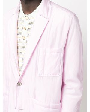 ZEGNA Single Breasted Patch-Pocket Blazer - Pink