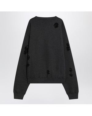 Acne Studios Mélange Relaxed Jumper With Wear - Black