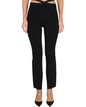 T By Alexander Wang Cross Leggings With Logo - Black
