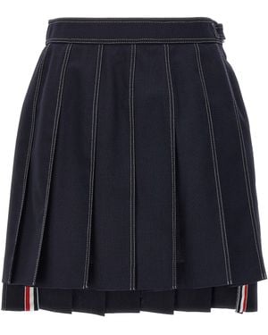 Thom Browne Mini Pleated Skirt Gonne Blu