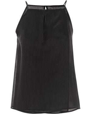 Max Mara Summer Ramie Gaze Top - Schwarz