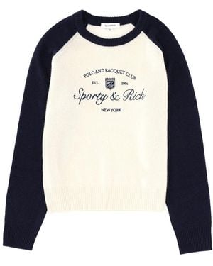 SPORTY&RICH Jersey With Logo - Blue