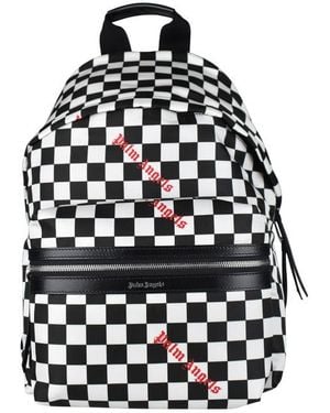 Palm Angels Mochila de tablero de ajedrez de - Negro