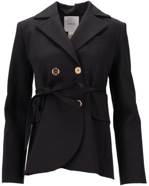 Patou Taillierte Jacke mit Gürtel von - Schwarz